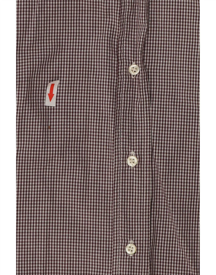 Camisa Benetton Mujer ES 46 Grande Marrón Vichy