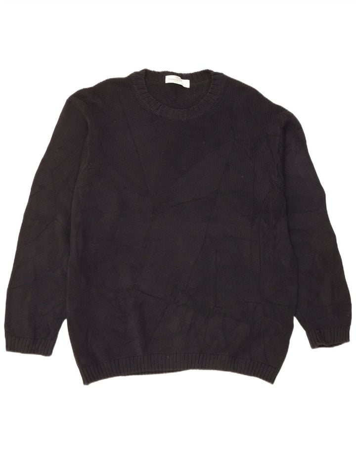 Marks & Spencer - Jersey de cuello redondo para hombre, talla grande, algodón negro