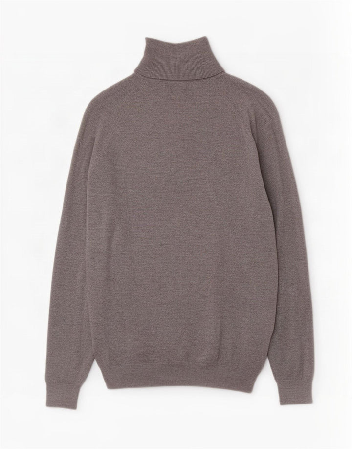 Zara Hombre Jersey De Cuello Vuelto Suéter Pequeño Gris