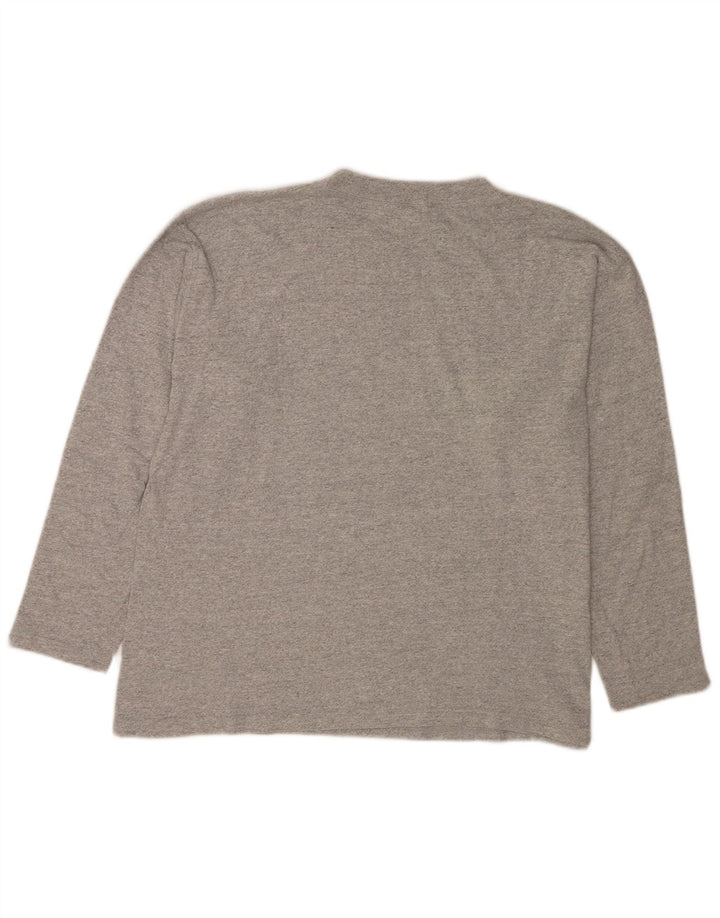 Champion Top gráfico para hombre de manga larga de algodón moteado gris grande