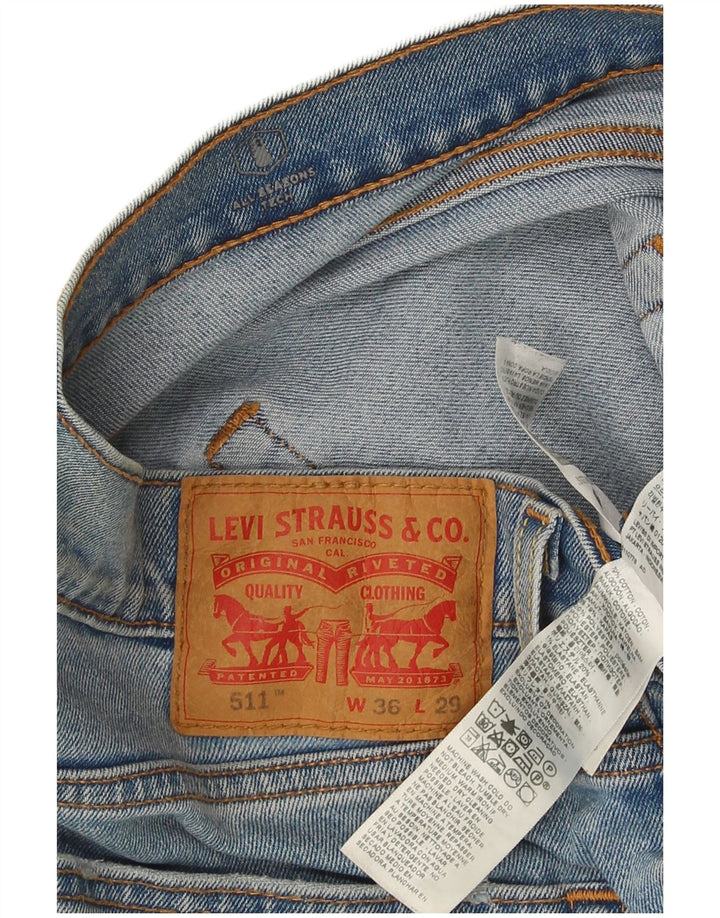 Levi's Hombre 511 Slim Jeans W36 L29 Algodón Azul