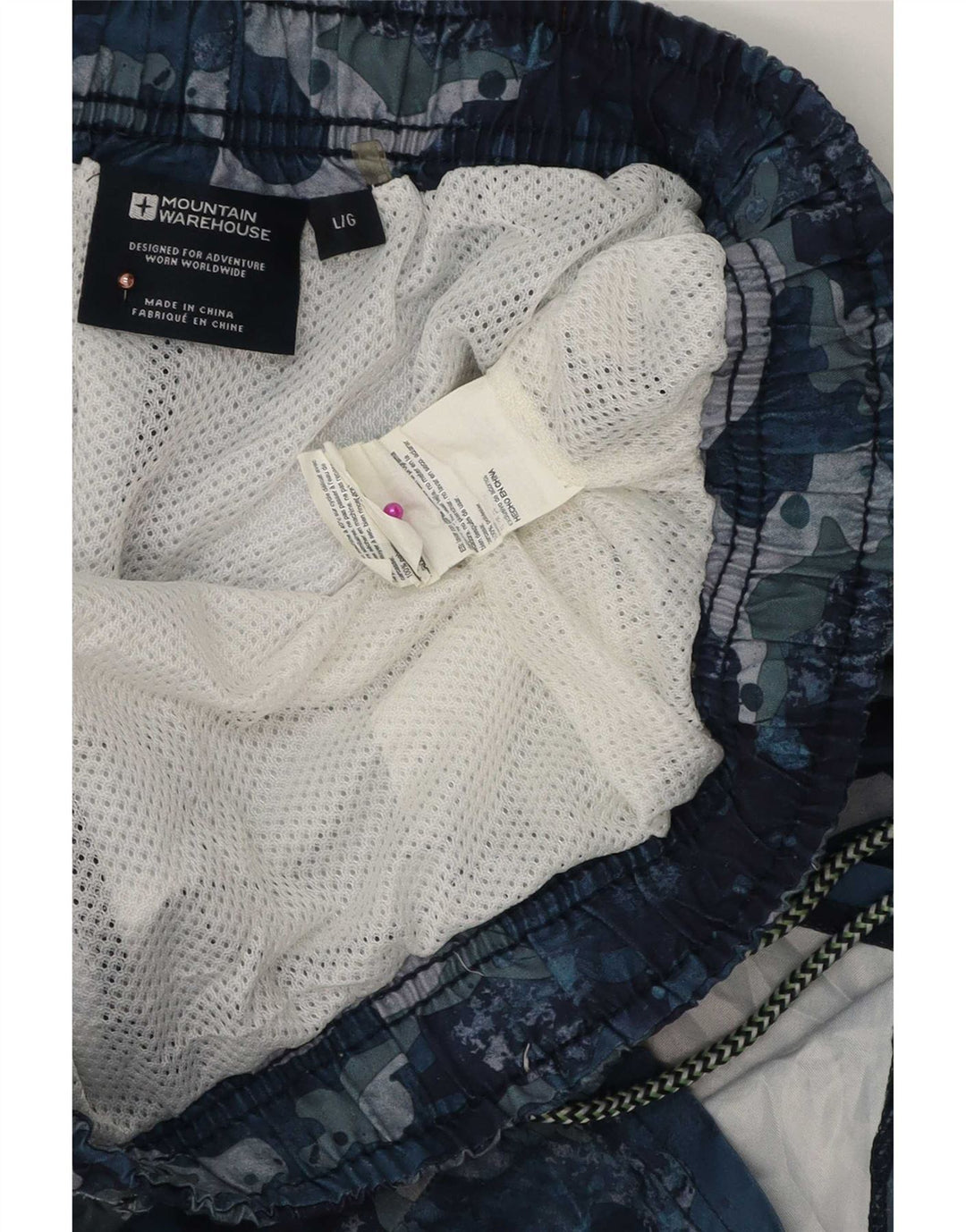 Bañador para hombre Mountain Warehouse Shorts de poliéster con estampado de camuflaje azul grande
