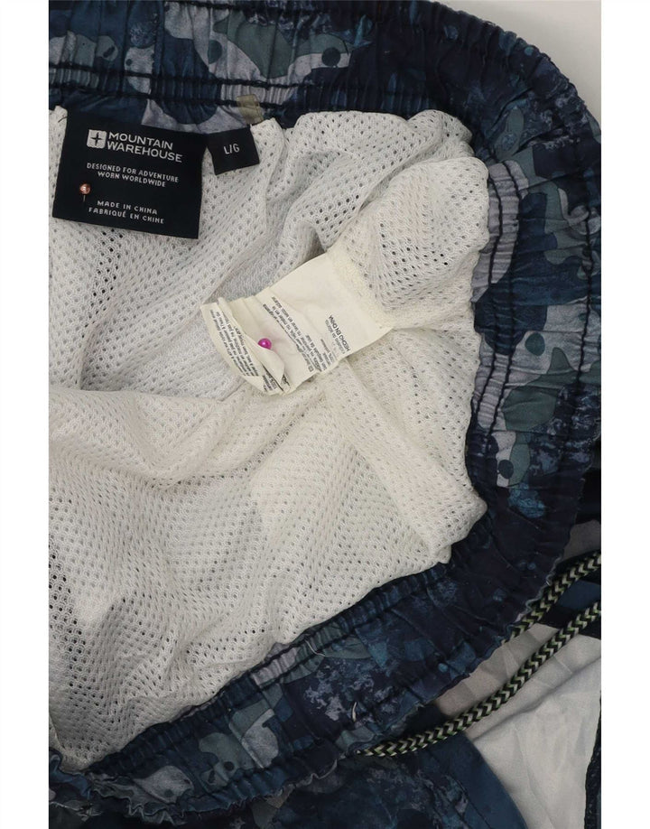 Bañador para hombre Mountain Warehouse Shorts de poliéster con estampado de camuflaje azul grande