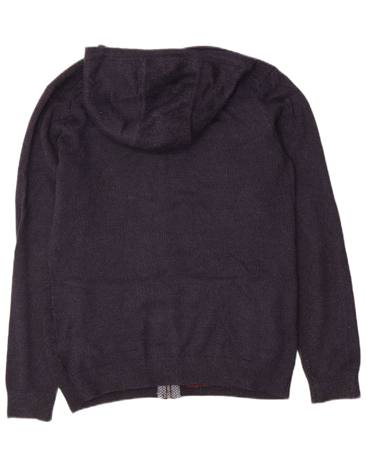 Ted Baker - Cárdigan con capucha y cremallera completa para hombre, talla 2, talla pequeña, azul marino