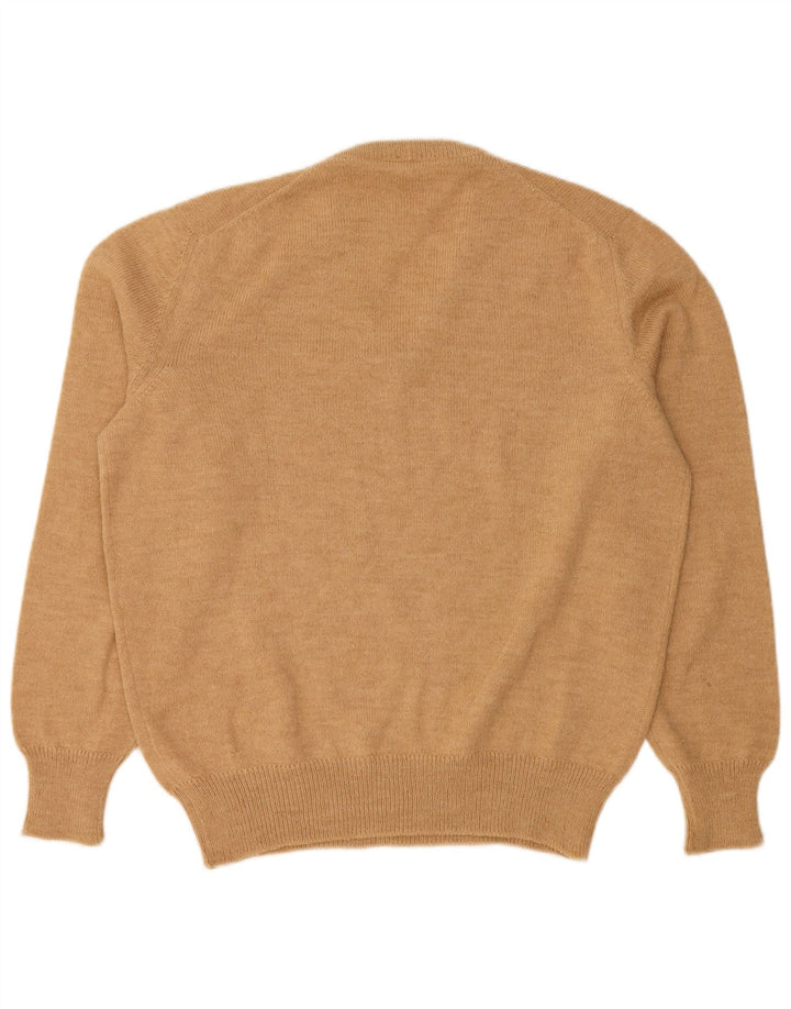 CLASSIC Mens V-Neck Jumper Sweater Large Beige