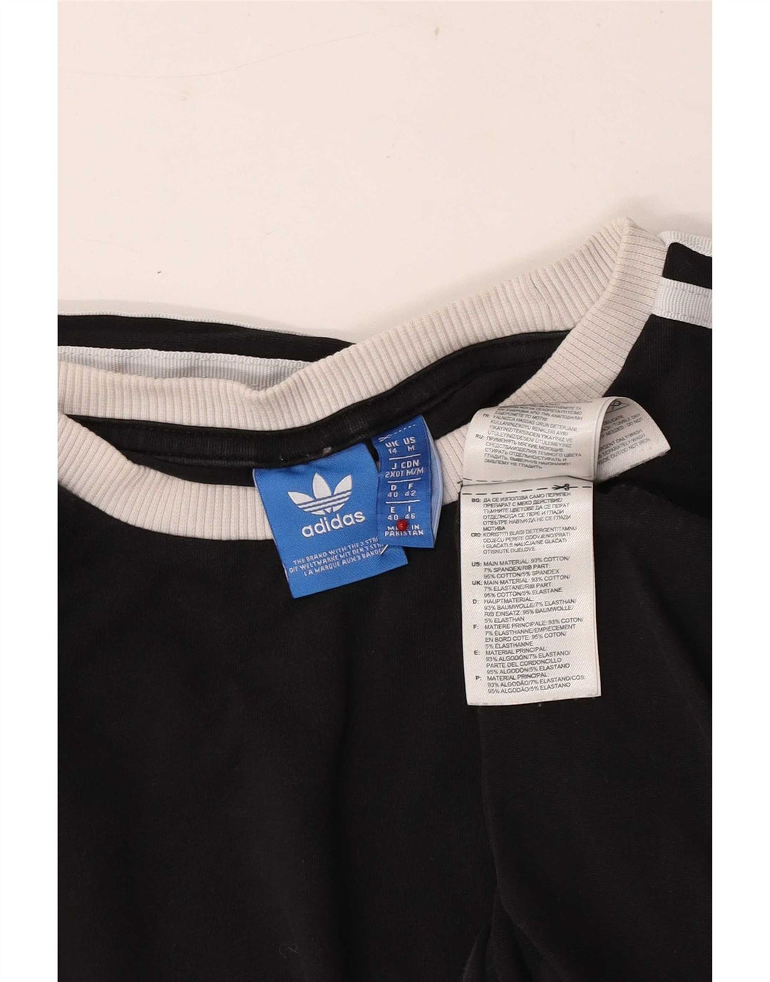 Adidas Camiseta de manga larga para mujer UK 44 Algodón negro mediano