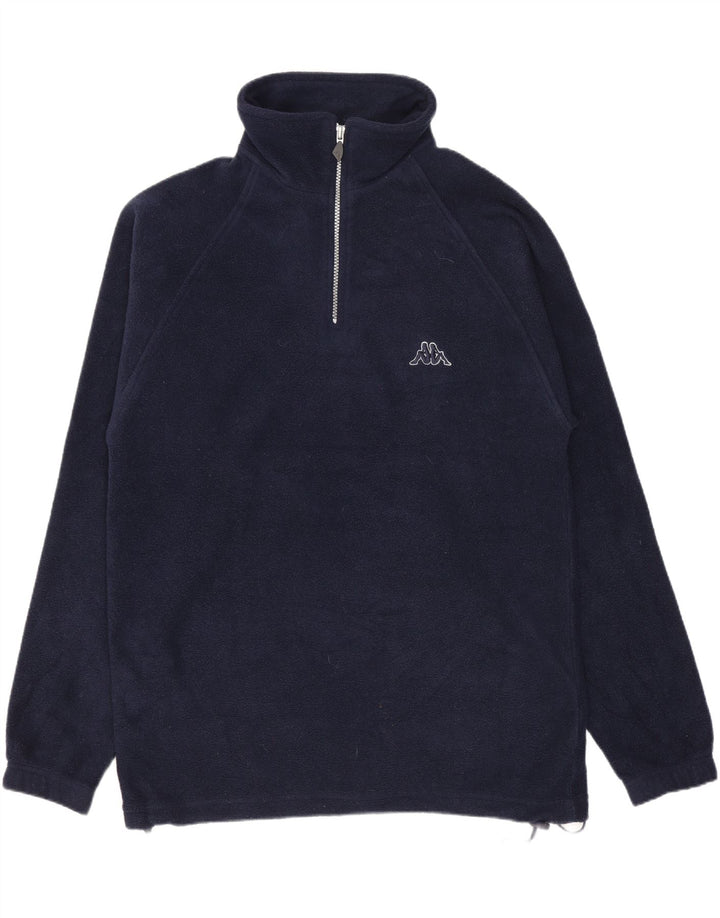 Kappa Hombre Jersey De Forro Polar Con Cremallera Y Cuello Pequeño Azul Marino