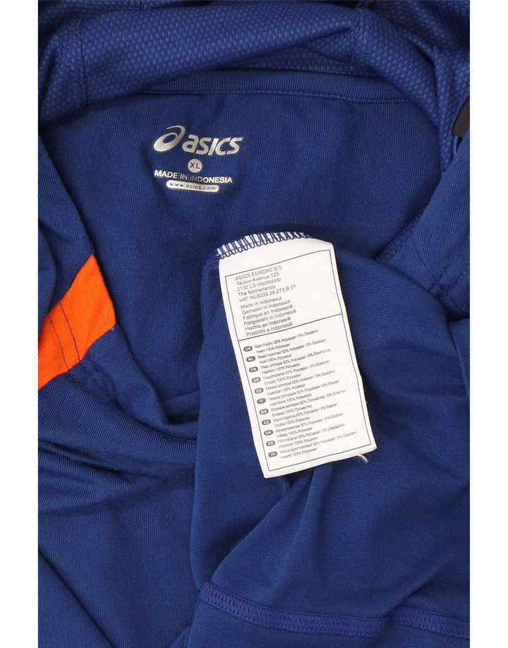 Asics Hombre Con Capucha Top Manga Larga XL Poliéster Azul