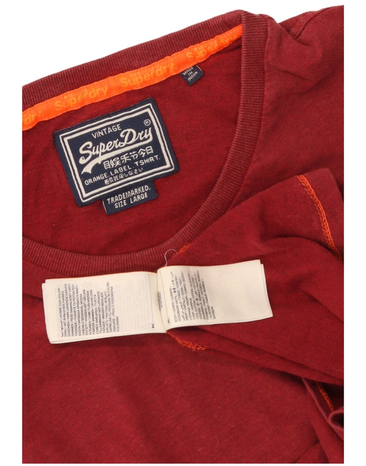 Superdry Camiseta para hombre Top Large de algodón rojo