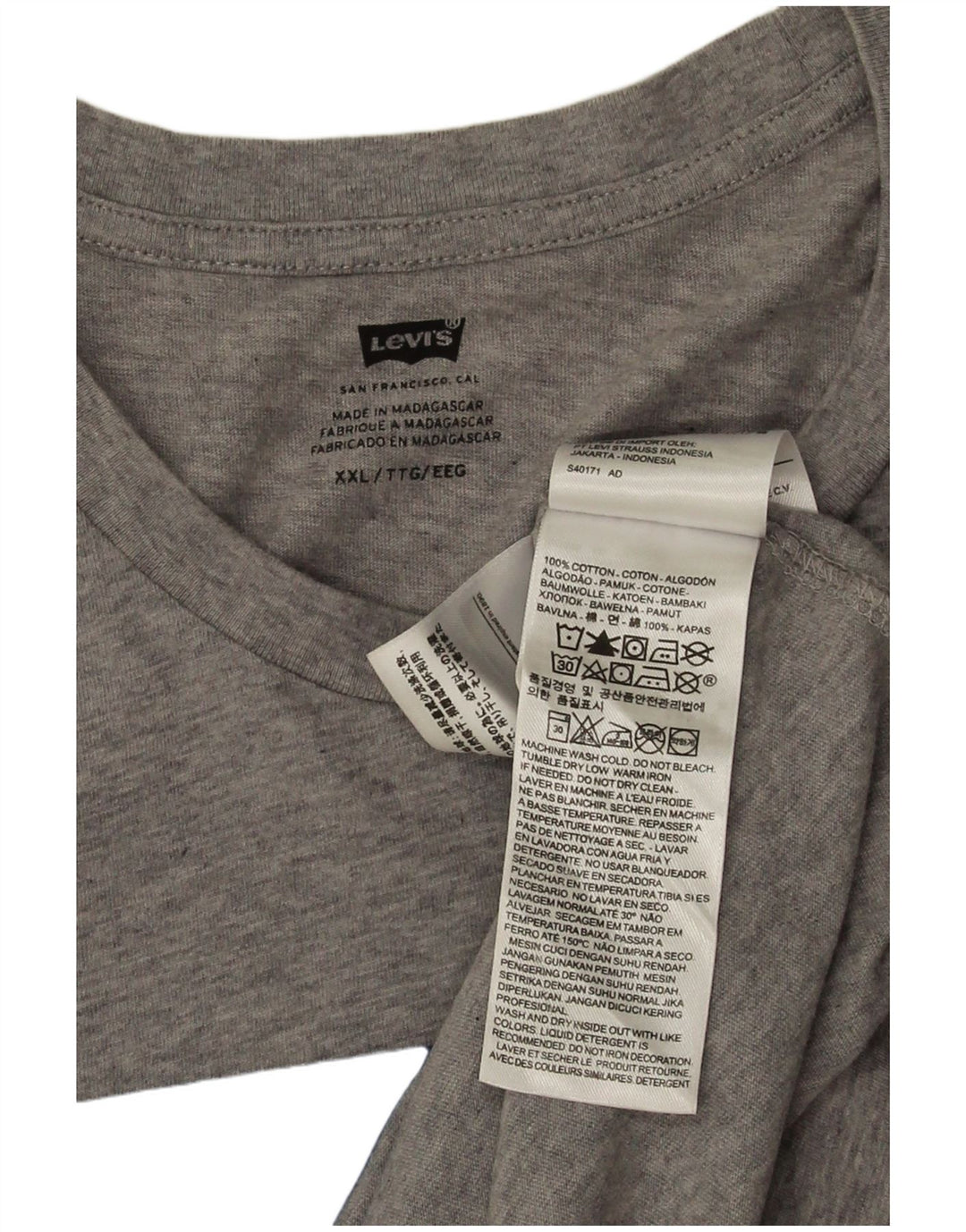 Levi's Camiseta gráfica para hombre Top 2XL Algodón gris