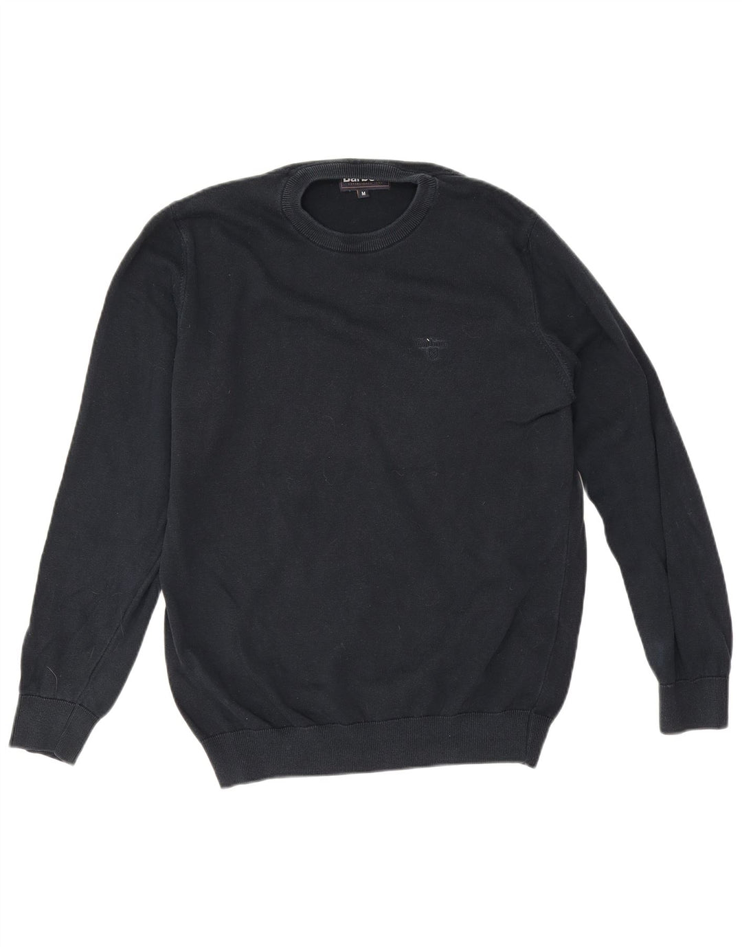 Barbour Jersey De Cuello Redondo Para Hombre Jersey De Algodón Azul Marino Medio