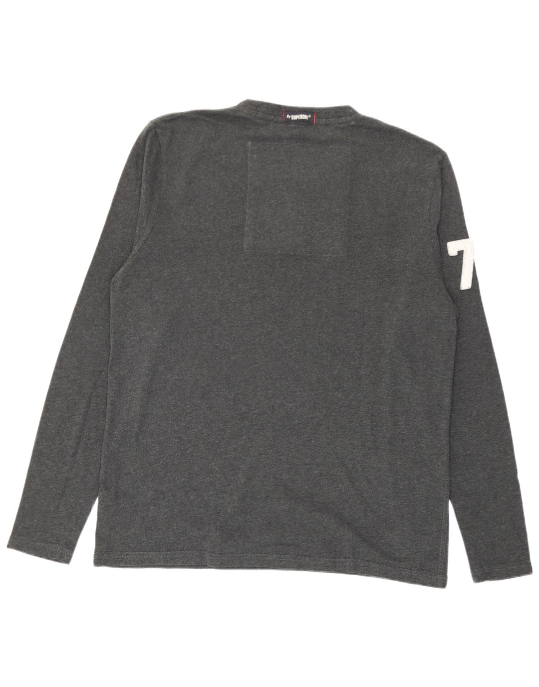 Superdry Mens Graphic Top Manga Larga 2XL Algodón Gris