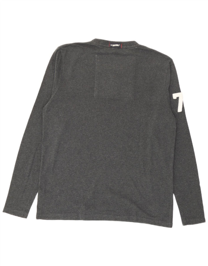 Superdry Mens Graphic Top Manga Larga 2XL Algodón Gris