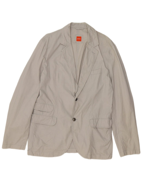 Hugo Boss Chaqueta tipo blazer de 2 botones para hombre UK 52 XL Algodón gris
