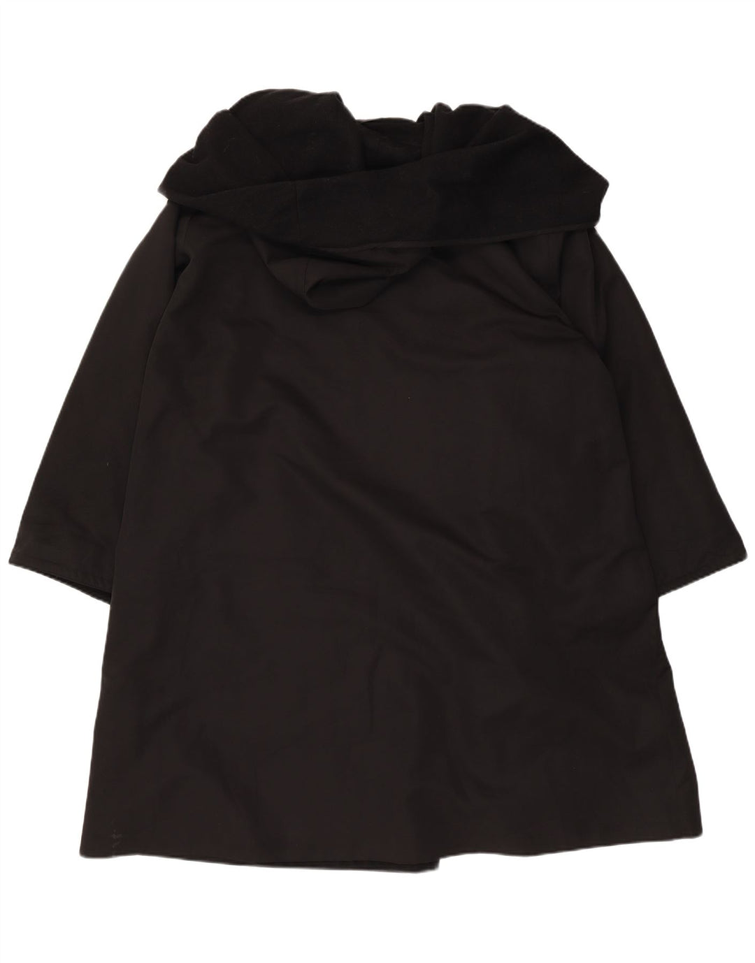 Vintage mujer con capucha abrigo Reino Unido 18 XL poliéster negro