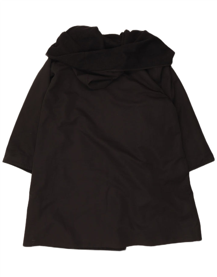 Vintage mujer con capucha abrigo Reino Unido 18 XL poliéster negro
