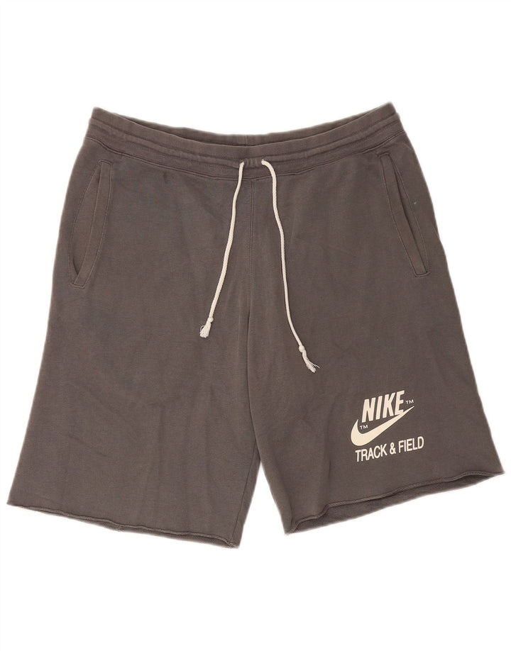 Pantalones cortos deportivos con estampado gráfico de algodón gris medio para hombre Nike