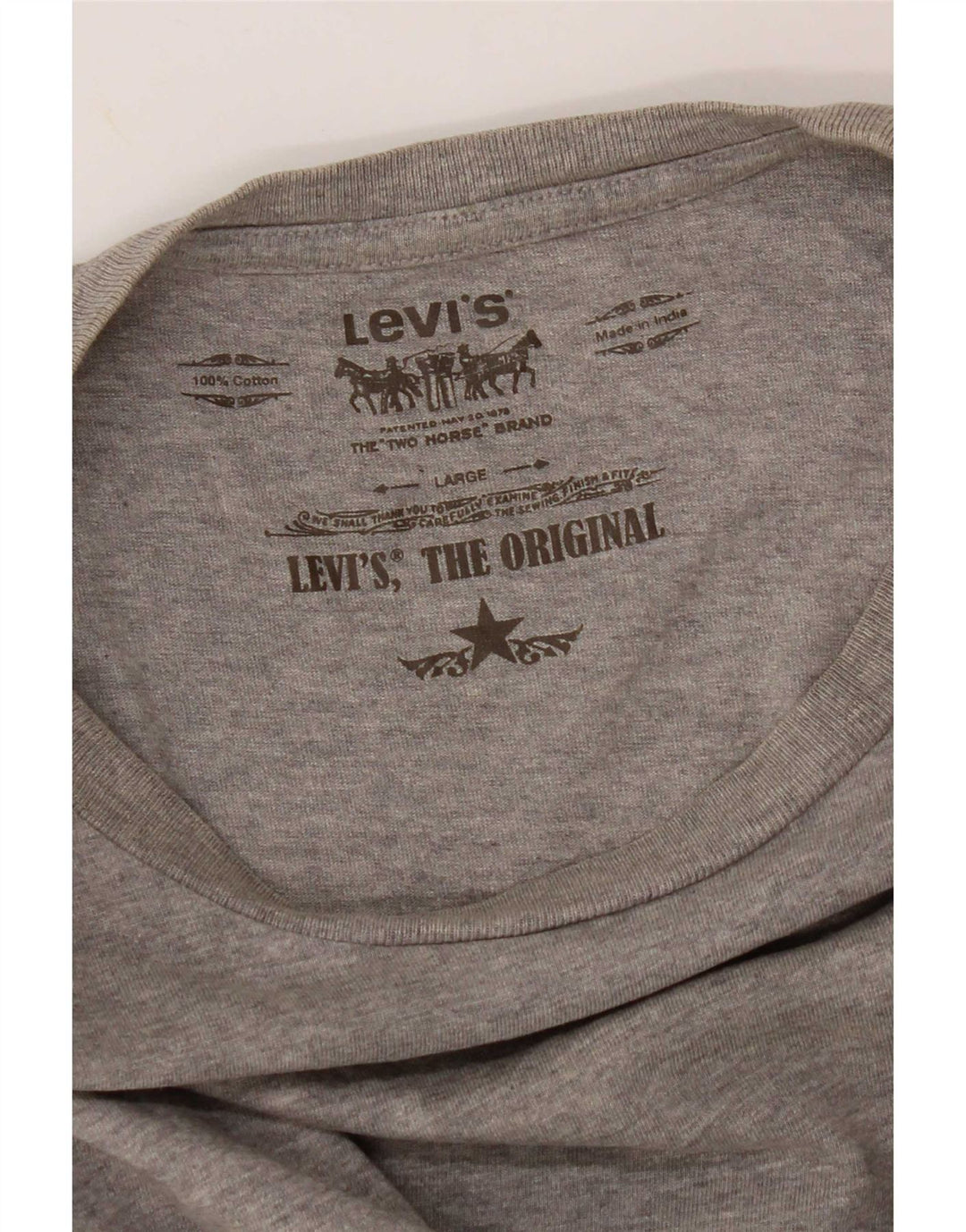 Camiseta Levi's para hombre Top grande de algodón gris