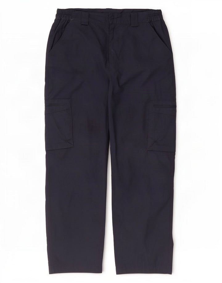 Pantalones cargo rectos para hombre de Mountain Warehouse W32 L27 Poliéster azul marino