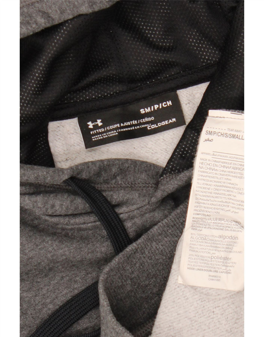 Under Armour Cold Gear Sudadera con capucha para hombre, jersey pequeño de algodón moteado en gris