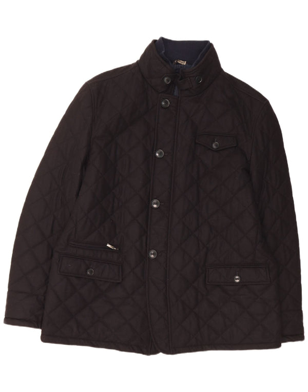 Chaqueta acolchada vintage para hombre IT 60 4XL Lana azul marino