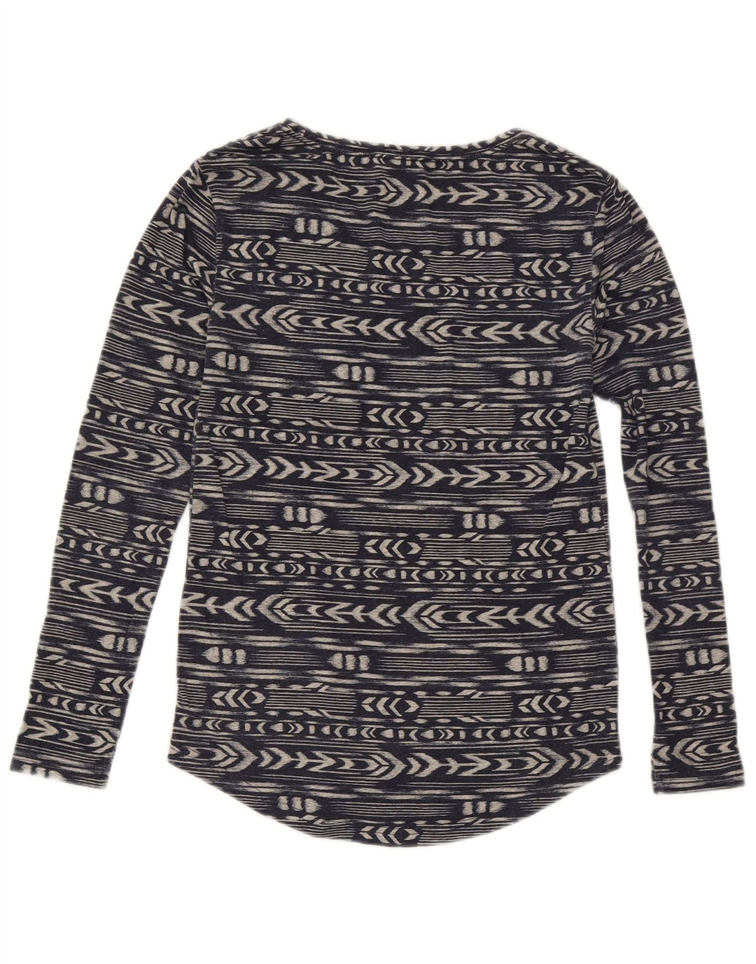 Roxy Top Mujer Manga Larga UK 6 XS Poliéster Geométrico Azul Marino