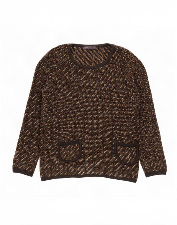Marks & Spencer Suéter tipo jersey con cuello barco para mujer UK 40 Mediano Rayas negras
