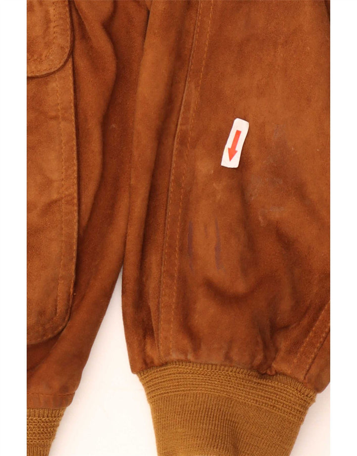 Chaqueta bomber de ante vintage para hombre IT 48 Beige medio