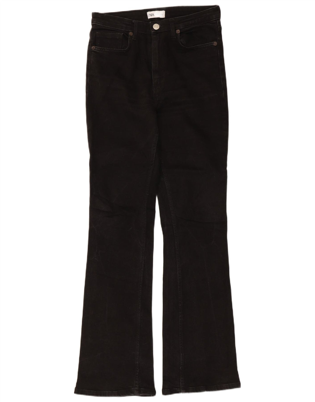 Zara Jeans Acampanados Para Mujer EU 38 Small W28 L31 Algodón Negro