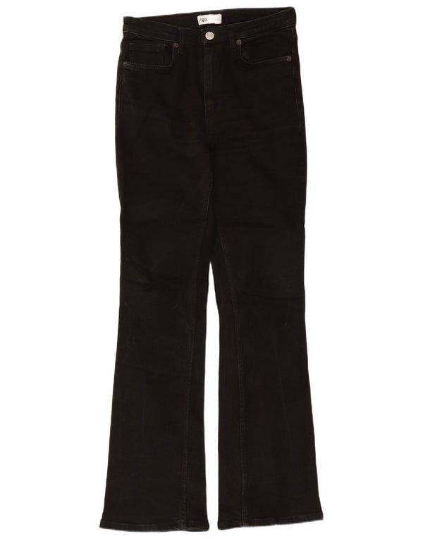 Zara Jeans Acampanados Para Mujer EU 38 Small W28 L31 Algodón Negro