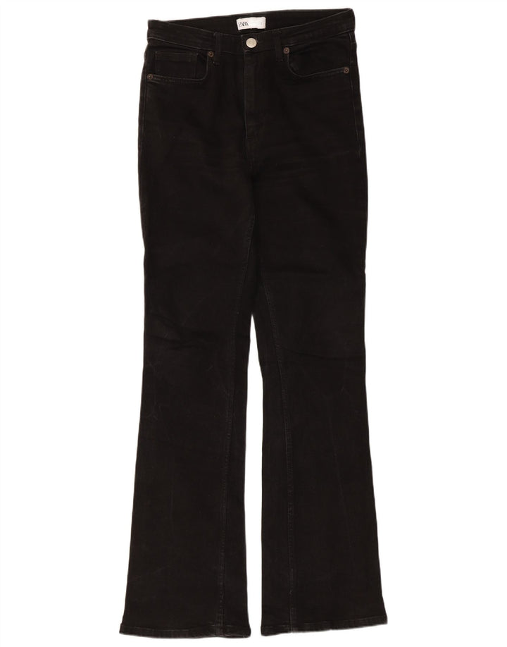 Zara Jeans Acampanados Para Mujer EU 38 Small W28 L31 Algodón Negro