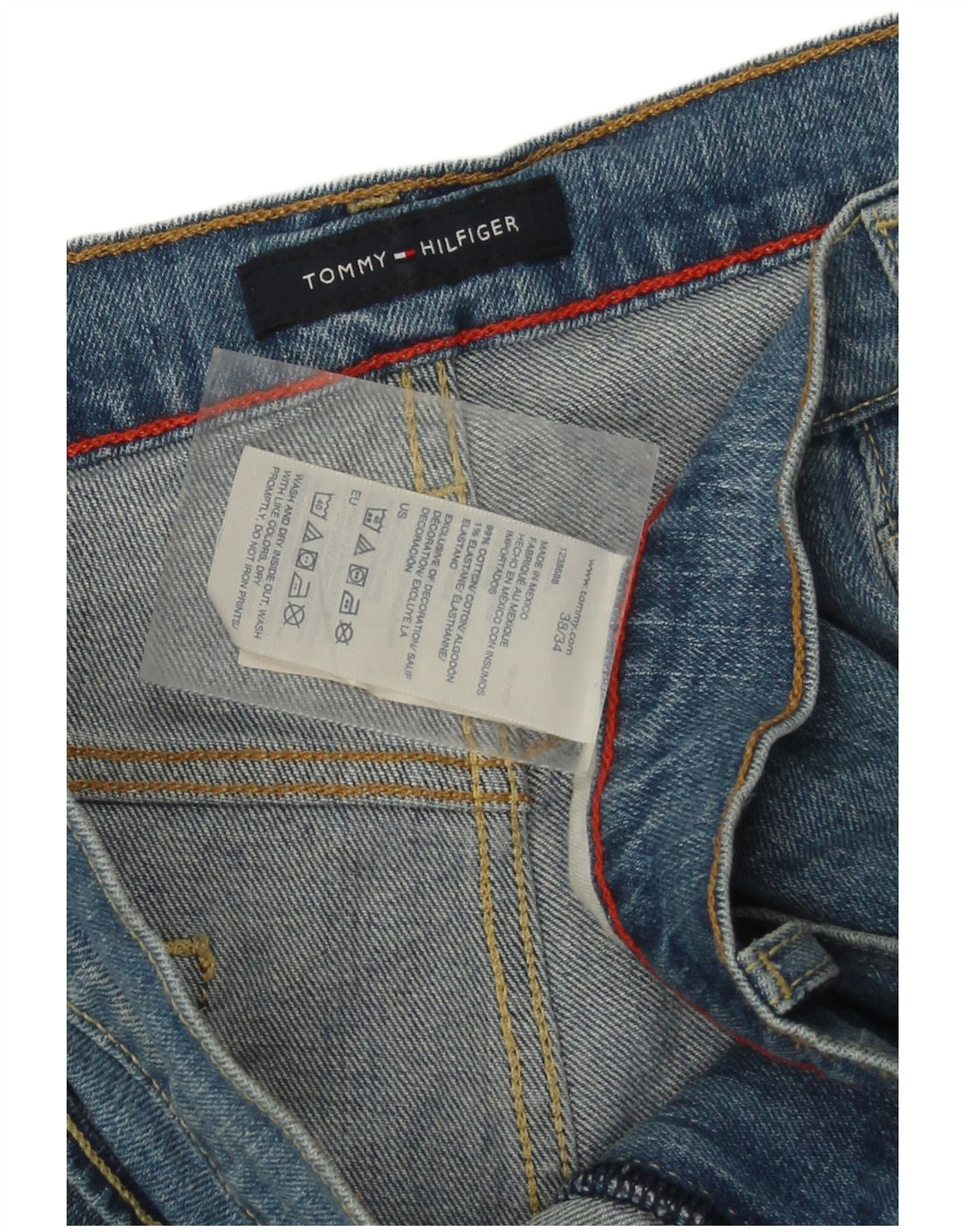 Tommy Hilfiger Vaqueros rectos para hombre W38 L34 Algodón azul
