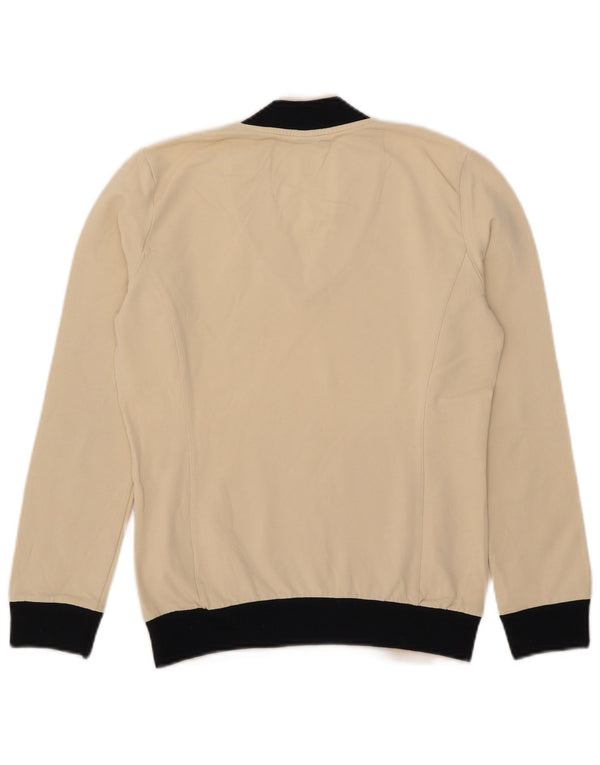 Bikkembergs Suéter tipo jersey con cuello en V para mujer UK 12 Medium Off White Colourblock
