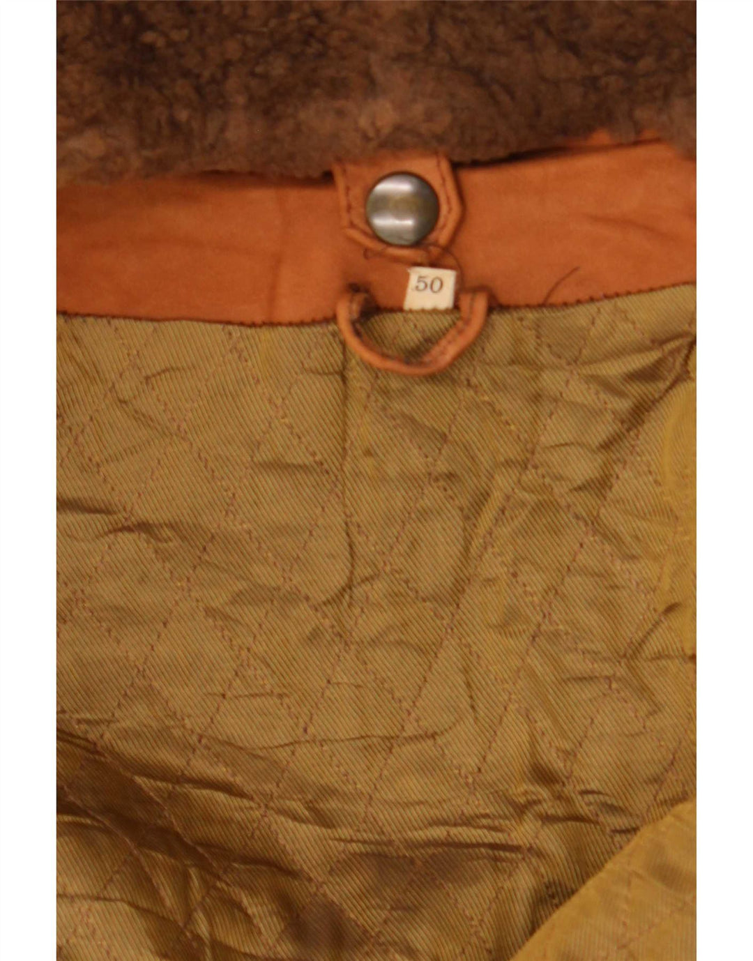 Chaqueta de cuero vintage para hombre IT 50 marrón grande