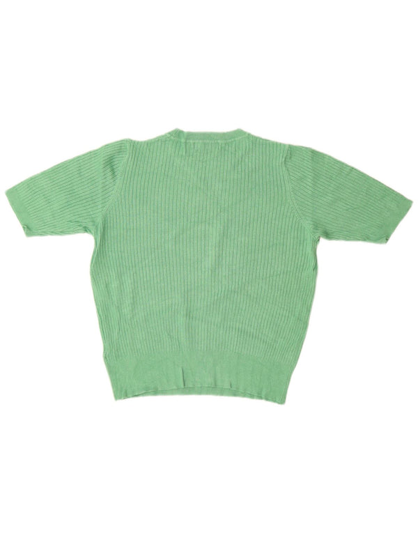 MARKS & SPENCER Suéter tipo jersey con cuello redondo para mujer UK 40 Verde medio