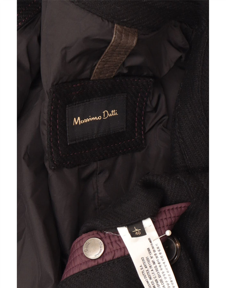 Massimo Dutti Chaquetón Hombre UK 40 Large Nylon Negro