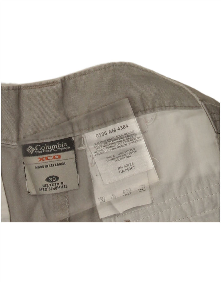 Columbia Shorts Cargo Hombre W30 Algodón Gris Medio