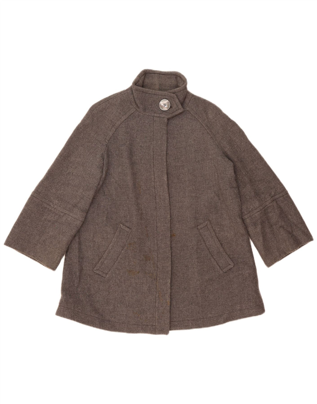 Zara Mujer Abrigo Extragrande UK 10 Small Lana Gris