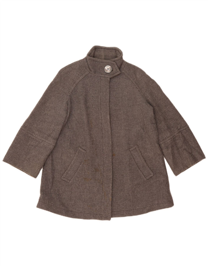 Zara Mujer Abrigo Extragrande UK 10 Small Lana Gris