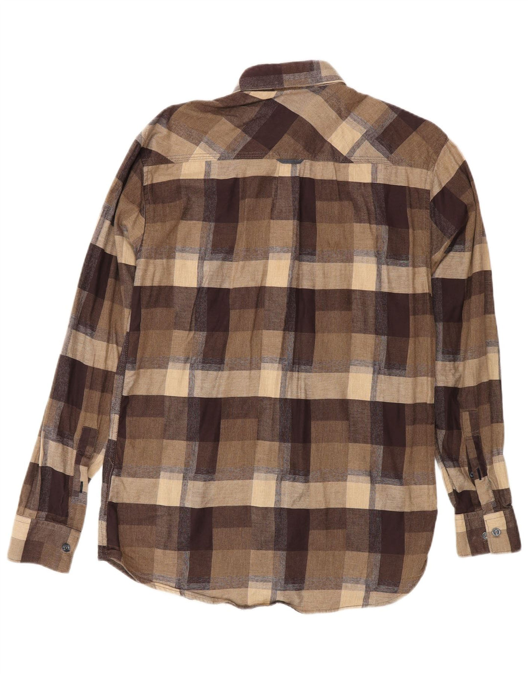 Camisa De Franela Regular Fit De Algodón A Cuadros Marrón Grande Gant Hombre