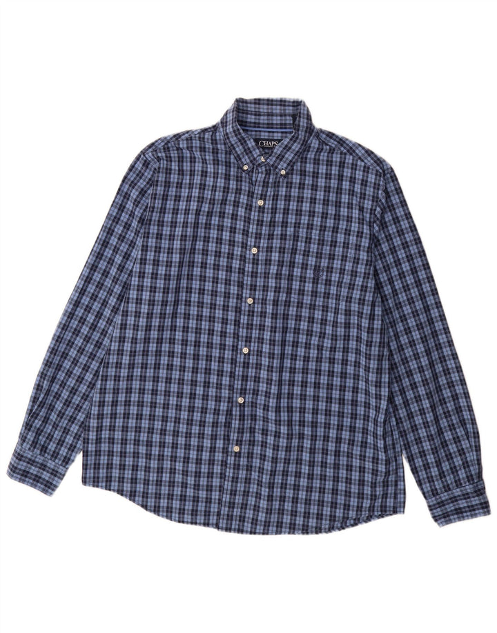 Chaps Camisa de fácil cuidado para hombre XL Algodón a cuadros azules
