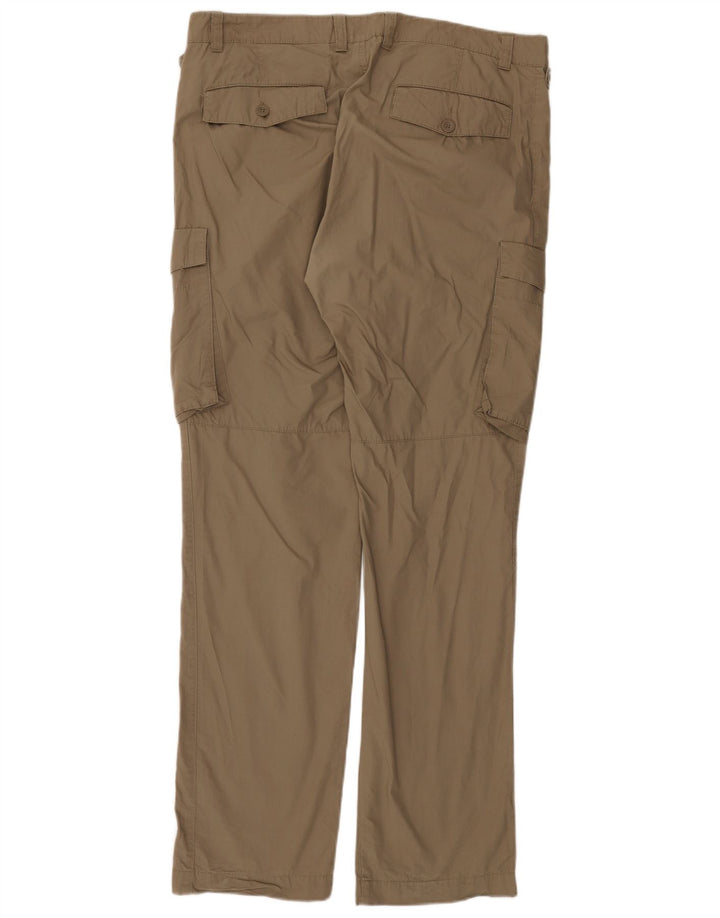 BENETTON Pantalones cargo rectos para hombre IT 52 XL W38 L34 Algodón caqui