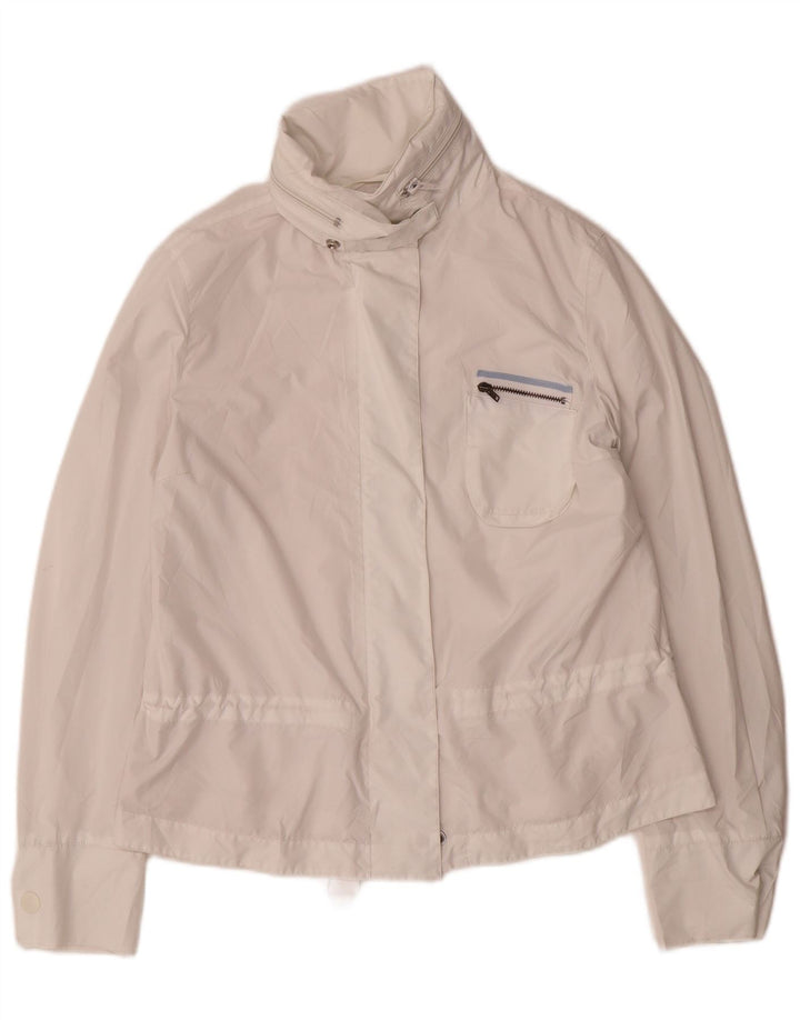 Armani Jeans Chaqueta cortavientos para mujer UK 8 Small Poliéster blanco