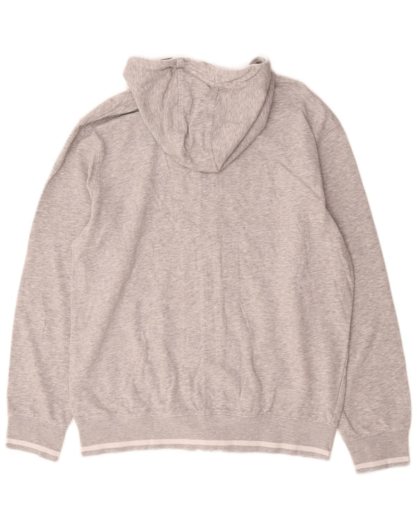 Ellesse - Sudadera con capucha y cremallera gráfica para hombre, talla grande, algodón gris