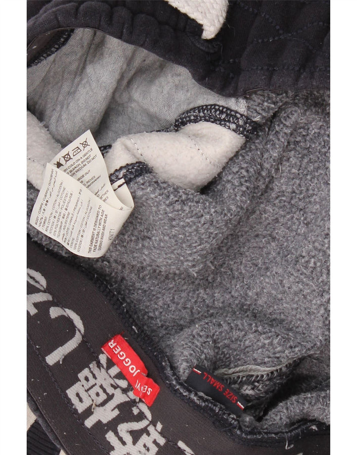 SUPERDRY Hombre Pantalones de chándal con estampado gráfico Small Azul marino Colorblock