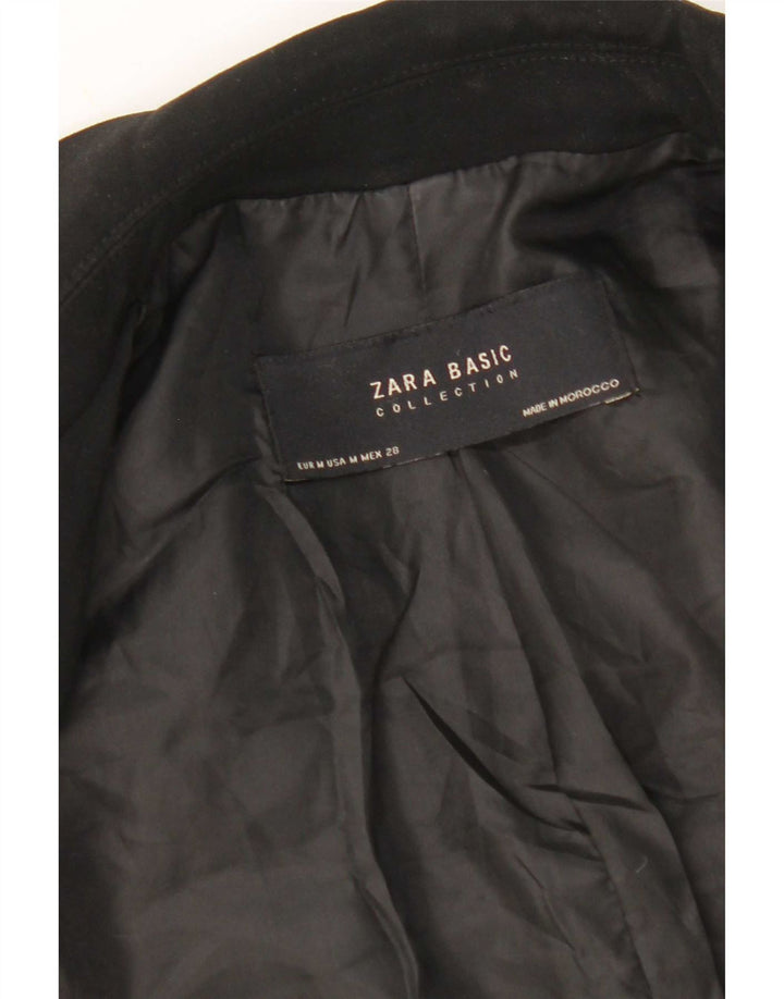 Zara Chaqueta Blazer Abierta De Manga 3/4 para Mujer UK 44 Medium Black