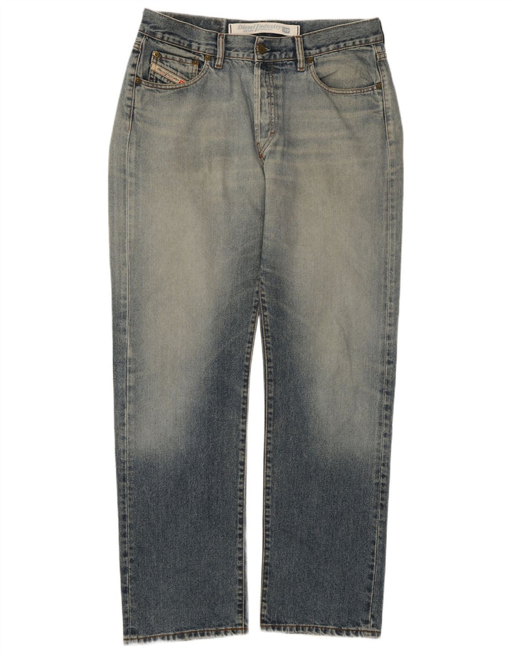Diesel Vaqueros Rectos Desgastados Para Hombre W34 L31 Algodón Azul