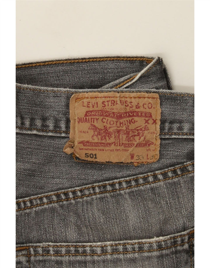 Levi's Vaqueros rectos 501 para hombre W33 L30 Gris