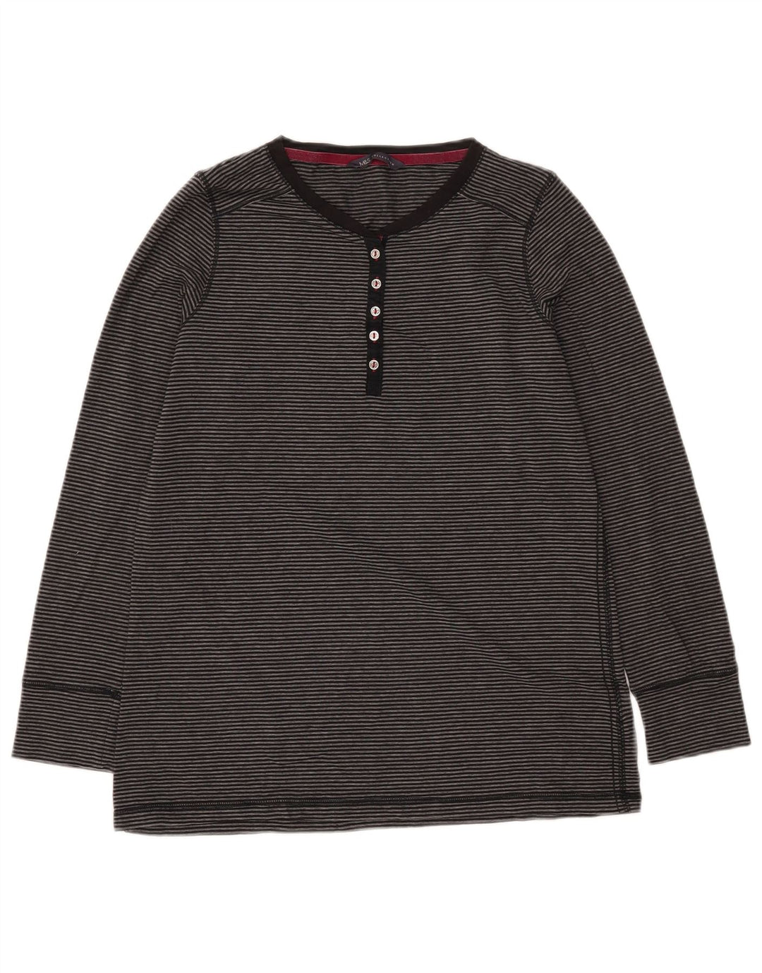 Marks & Spencer Top para mujer de manga larga UK 46 Acrílico a rayas gris grande