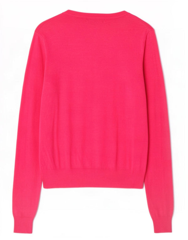 Marks & Spencer Suéter tipo cárdigan para mujer UK 10 Small Viscosa rosa